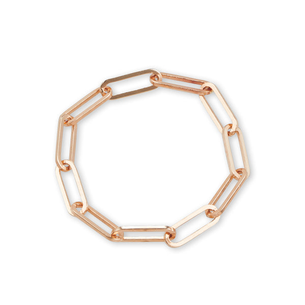 Paperclip Link Ring in Rose Gold