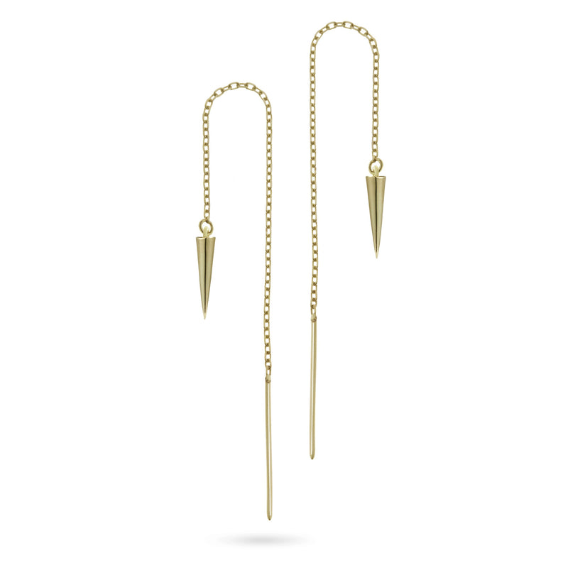 Gold Threader Earrings by Luke Rose