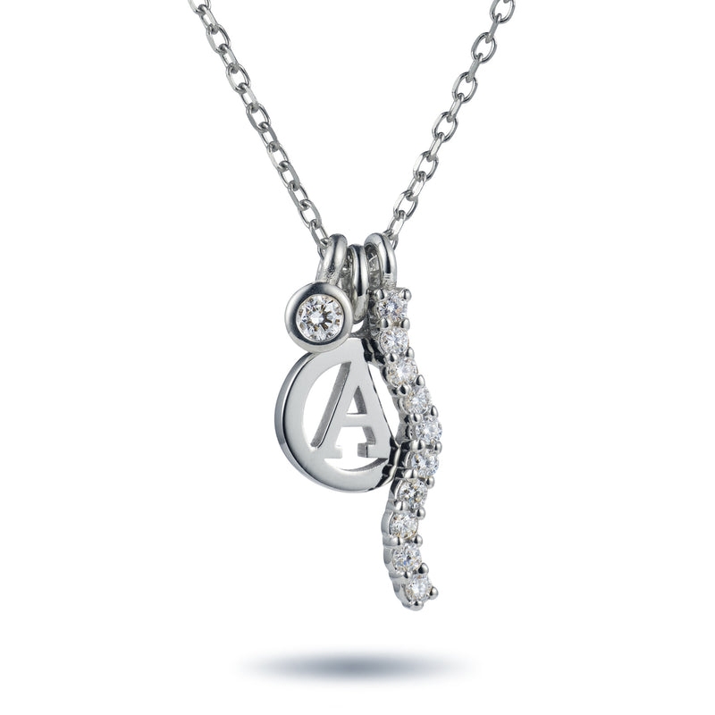 The Ultimate Diamond Initial Disc Necklace in Platinum