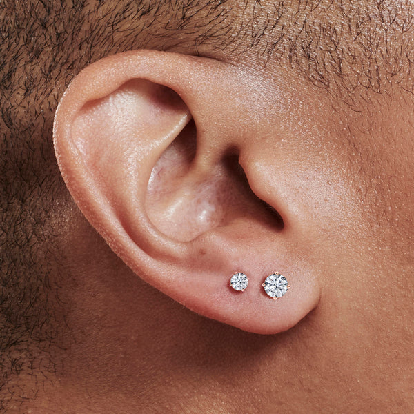 Single Lab Grown Diamond Stud Earring in Rose Gold