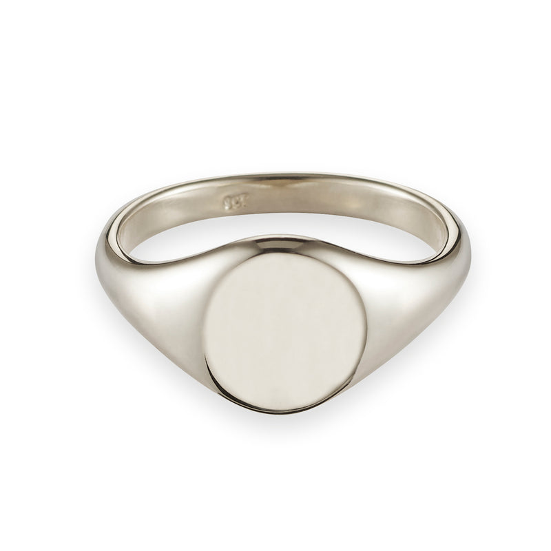 Small Signet Ring in White Gold