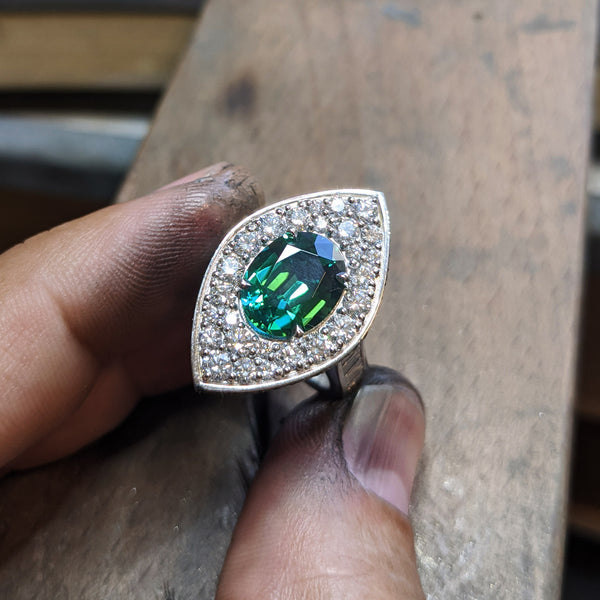 Green Tourmaline Ring by LUKE ROSE
