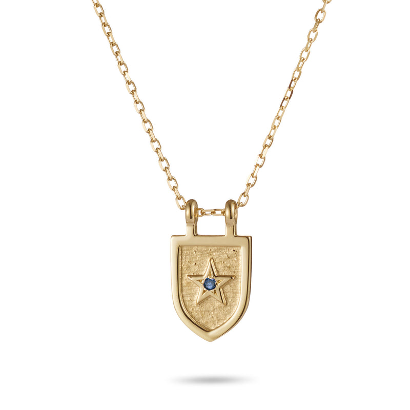 Protection Necklace Diamond Set in Yellow Gold