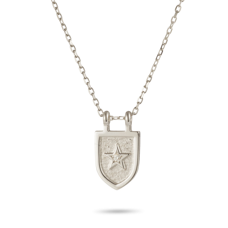 Protection Necklace Diamond Set in Sterling Silver