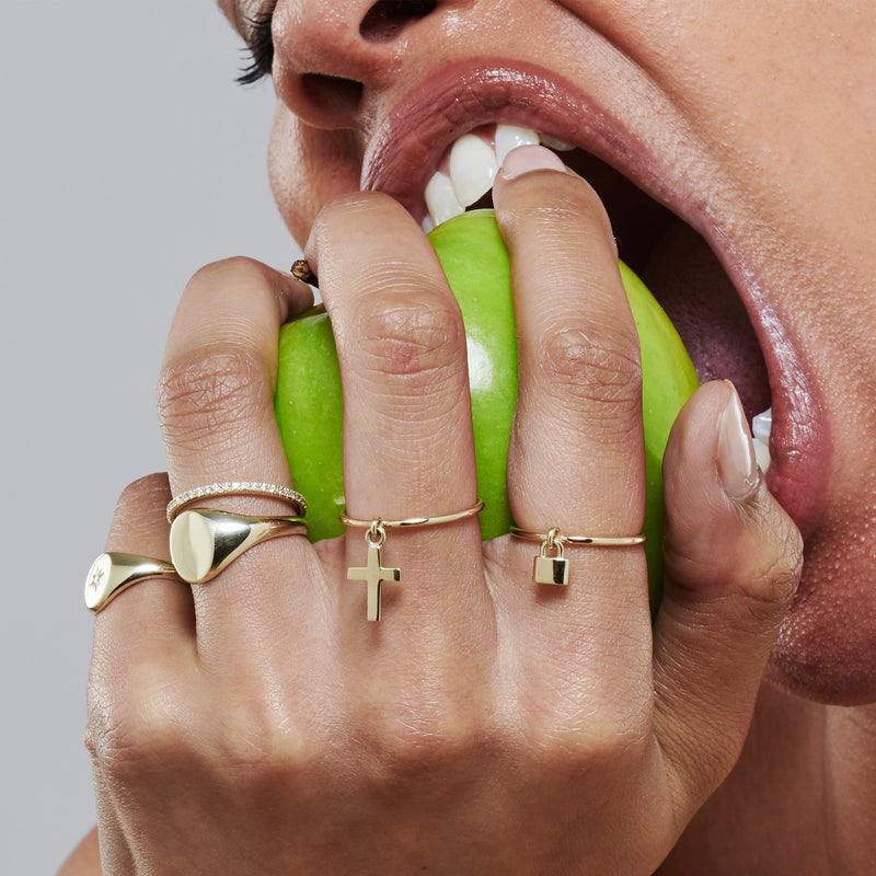 LUKE ROSE Padlock Ring in Yellow Gold Gold Jewellery Online