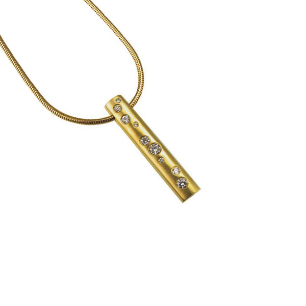 18ct Gold Diamond Scatter Bar Necklace