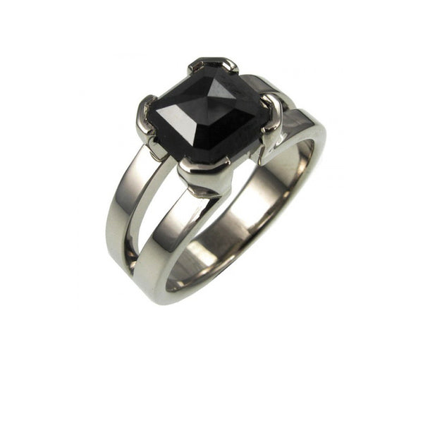 Custom Made Black Diamond Engagement Ring.