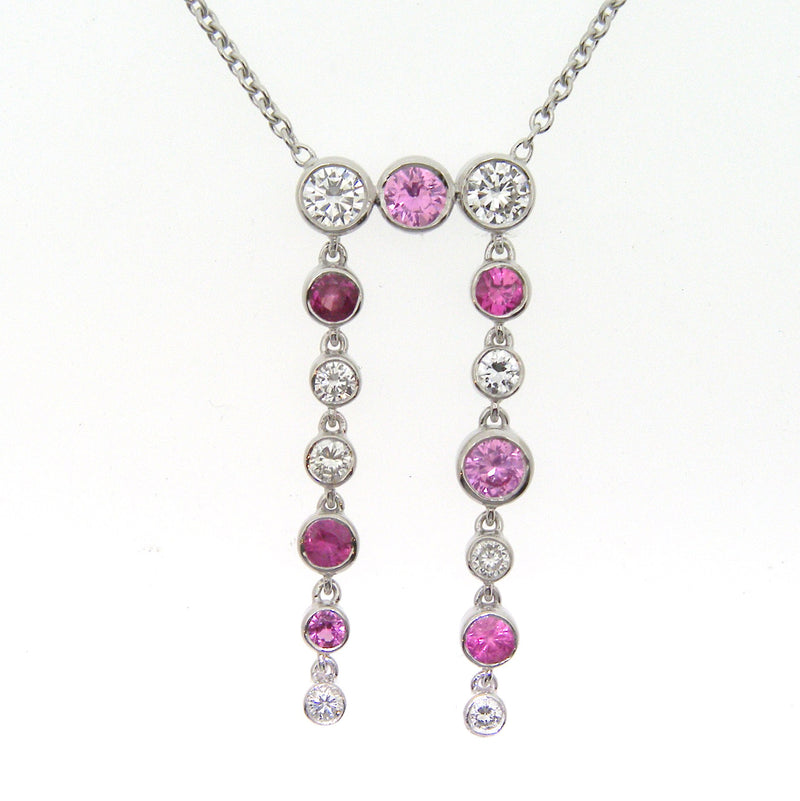 Diamond & Pink Sapphire Necklace