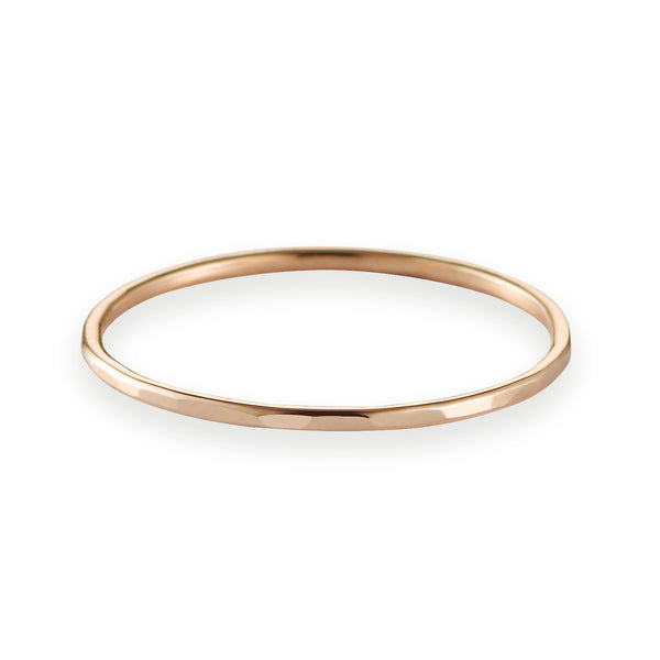 Fine Hammered Band in Rose Gold