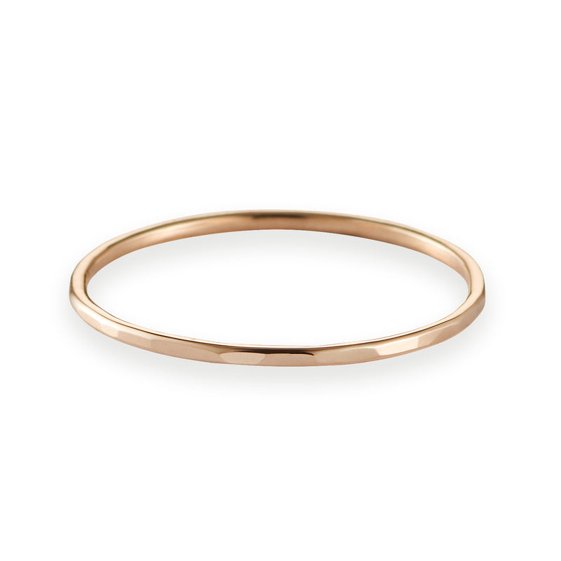 Fine Hammered Band in Rose Gold
