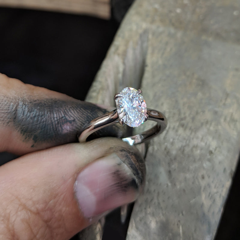 Bespoke 1ct Oval Cut Diamond Engagement Ring