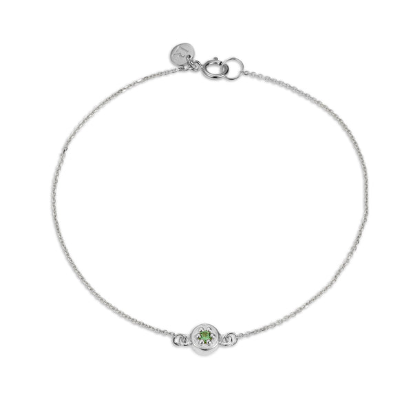 Luke Rose Jewellery silver poppy rock green tsavorite garnet bracelet