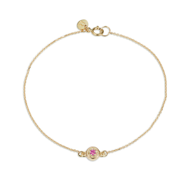 Luke Rose Jewellery gold pink sapphire poppy rock bracelet