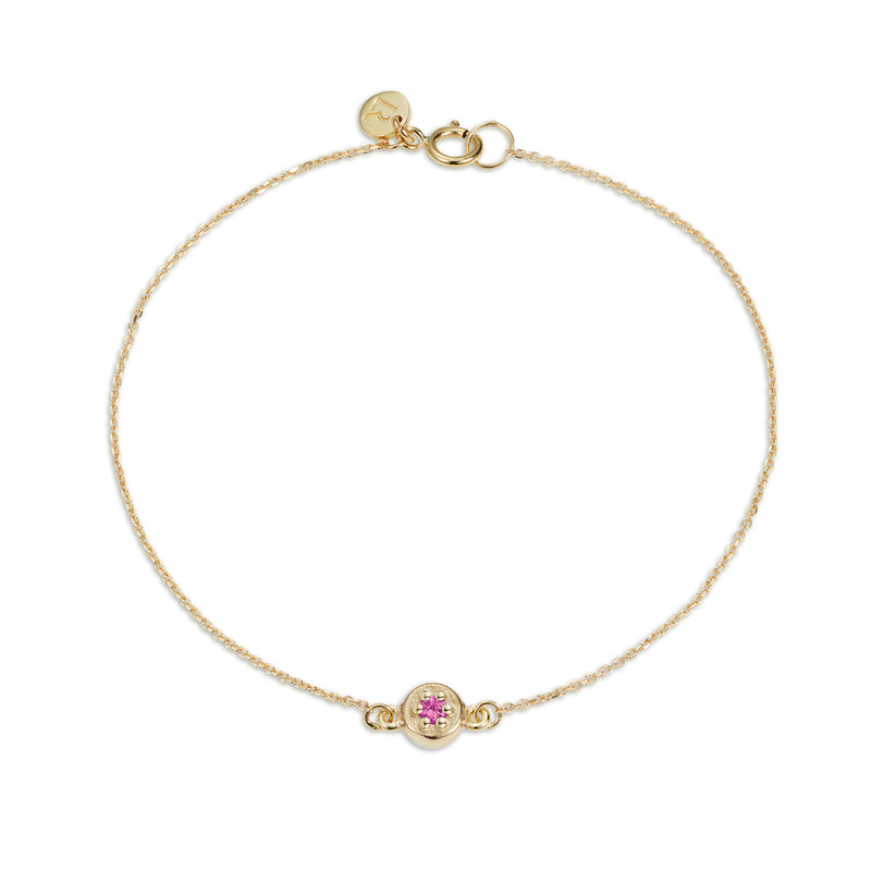 Luke Rose Jewellery gold pink sapphire poppy rock bracelet