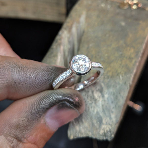 Bezel Set Platinum Engagement Ring
