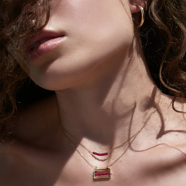 Ruby Smile Necklace in Yellow Gold