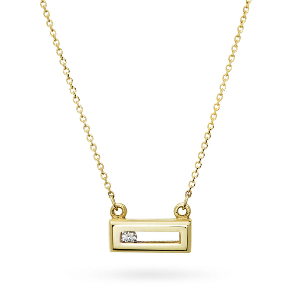 Sliding Diamond Necklace in Yellow Gold
