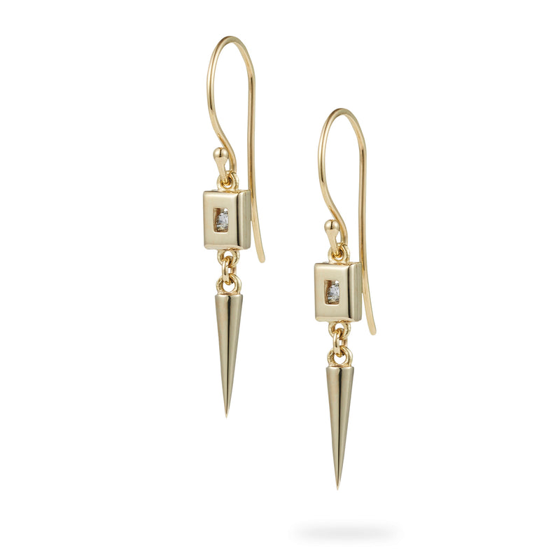 Luke Rose Jewellery gold white sapphire drop earrings