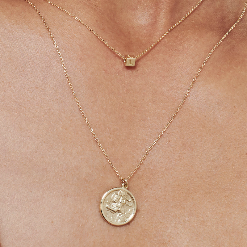Saint Christopher Necklace in Yellow Gold